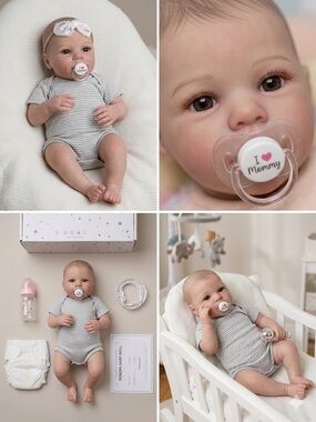 Reborn Baby Doll Girl w/ Pacifier, Bottle & Onesie